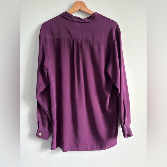 J. Taylor Silk Purple Button Down Shirt | Size 10 - Picture 9 of 10